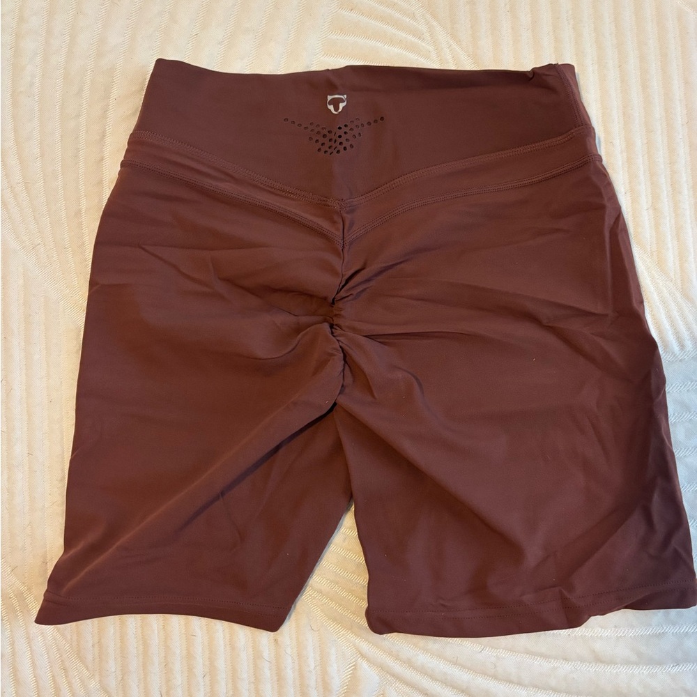 Brown Gymshark High-Waisted Shorts